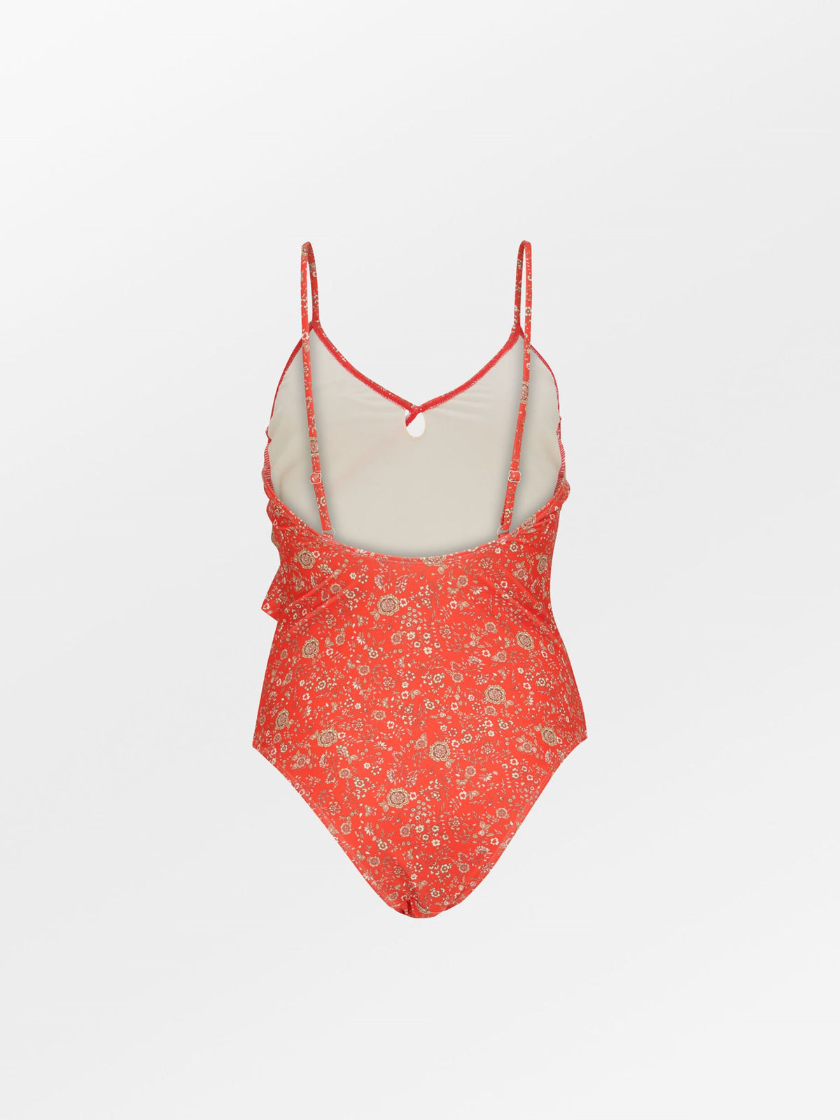 Becksöndergaard, Botafleur Bly Frill Swimsuit - Spicy Orange, clothing