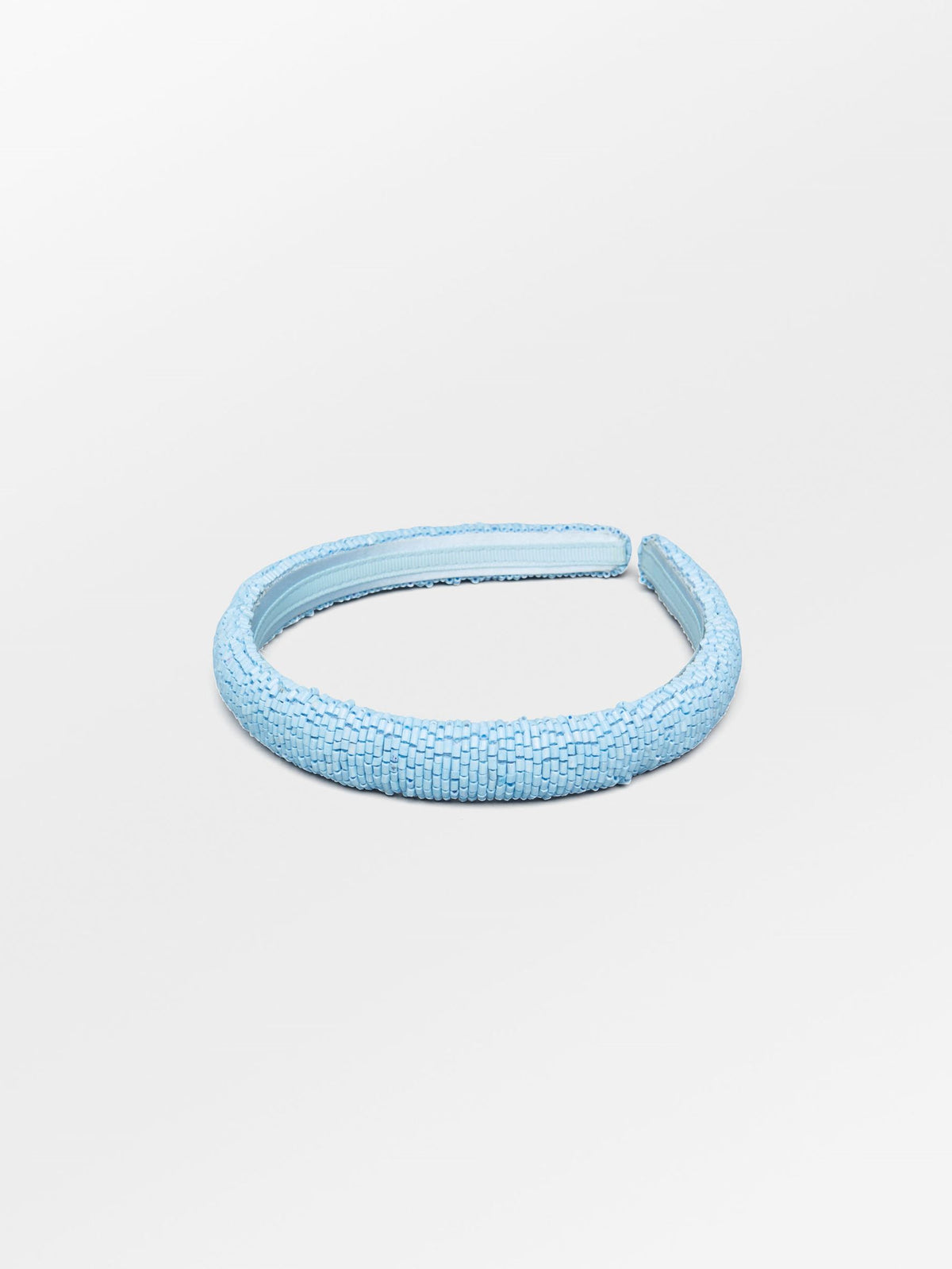 Solid Slim Beaded Hårbøjle - Blå OneSize Becksöndergaard.dk