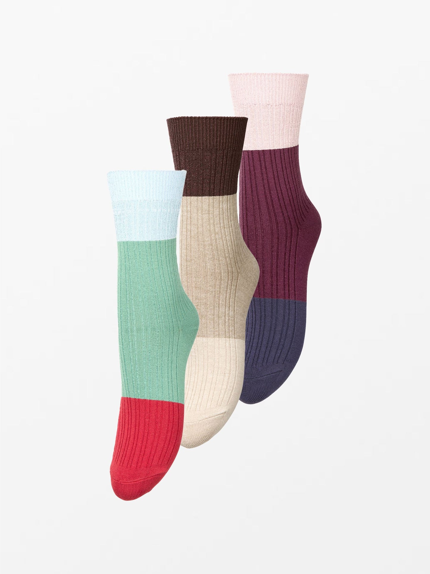 Colourblock Bam Sock 3 Pack Socks Becksöndergaard.dk