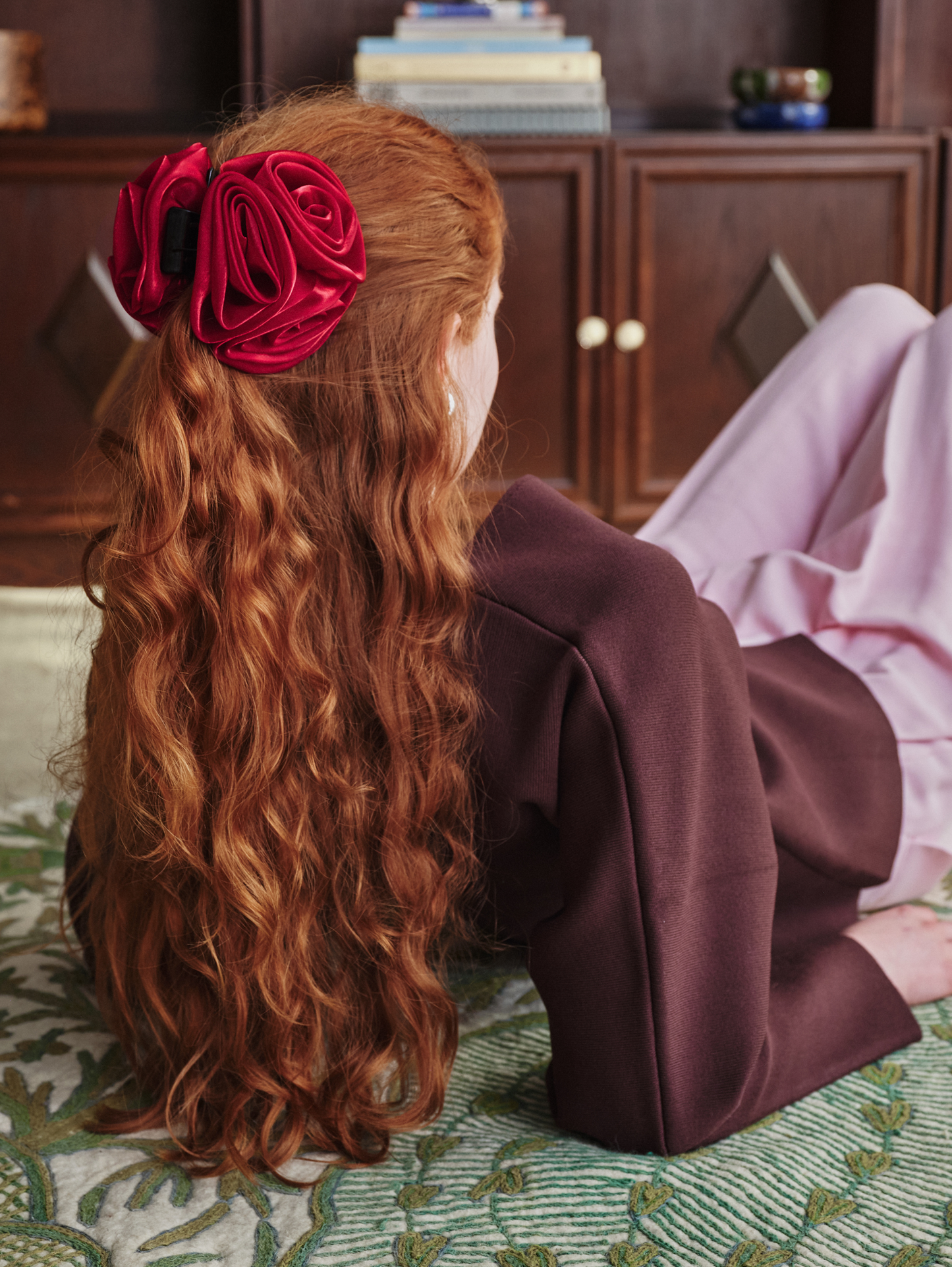 Becksöndergaard, Organza Flower Hair Claw - Tibetan Red, accessories, accessories, sale, sale, sale, party, accessories, black week, black week, party