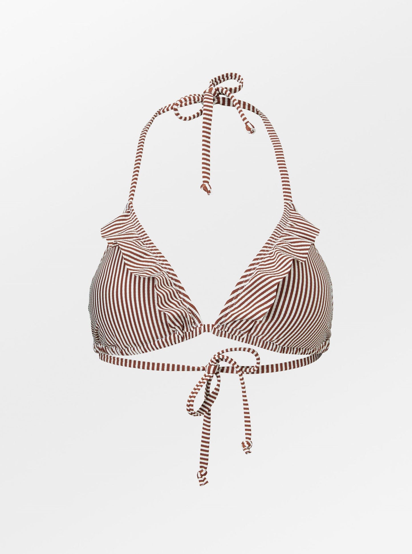 Becksöndergaard, Striba Bel Frill Bikini Top - Sorrel Brown, archive, archive