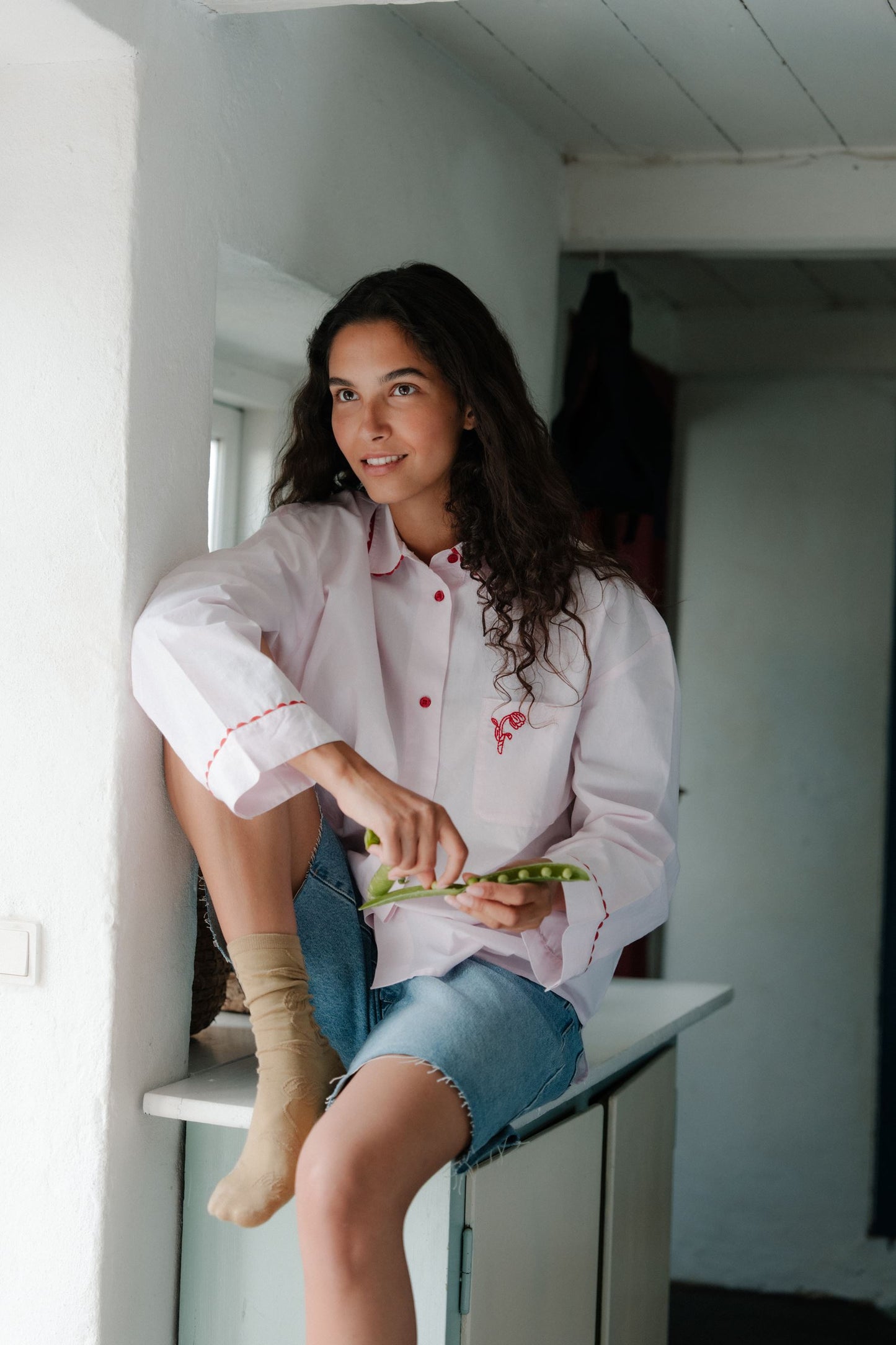 Becksöndergaard, Scallop Pyjamas Shirt - Pale Lilac Pink, homewear, homewear