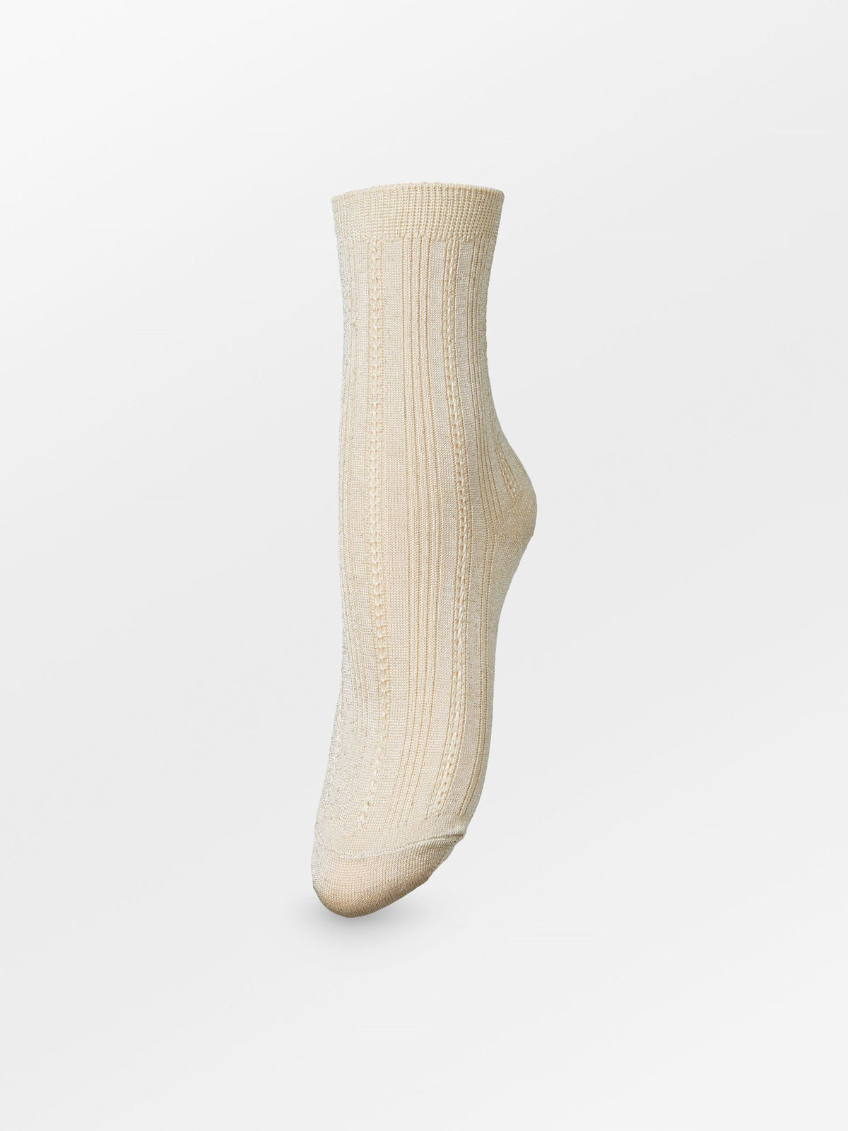 Glitter Drake Strømpe - Beige Socks Becksöndergaard.dk