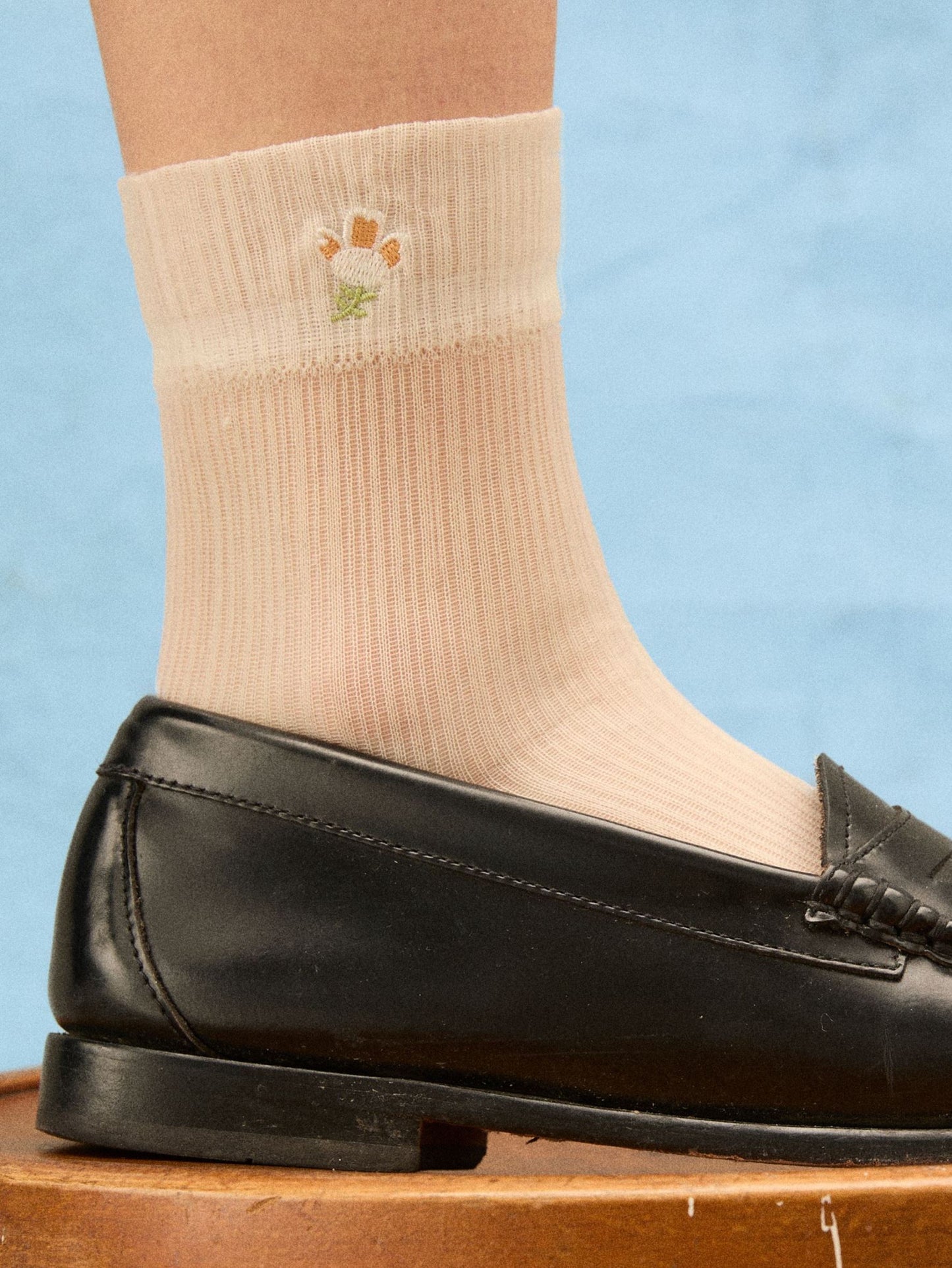 Floral Sheer Sock Socks Becksöndergaard.dk