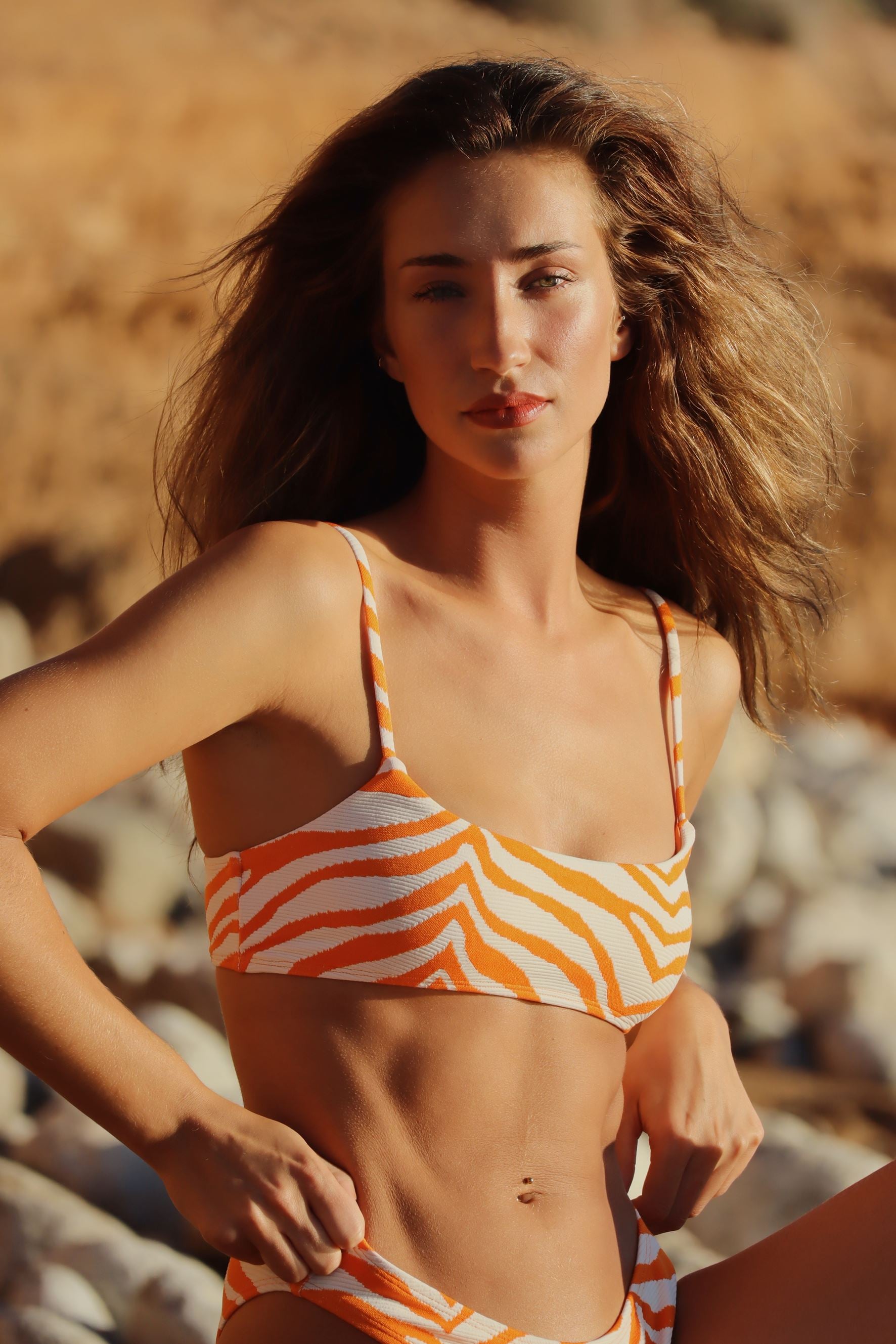 Becksöndergaard, Zecora Ezra Bikini Top - Persimmon Orange, archive, archive, swimwear, sale, sale, swimwear