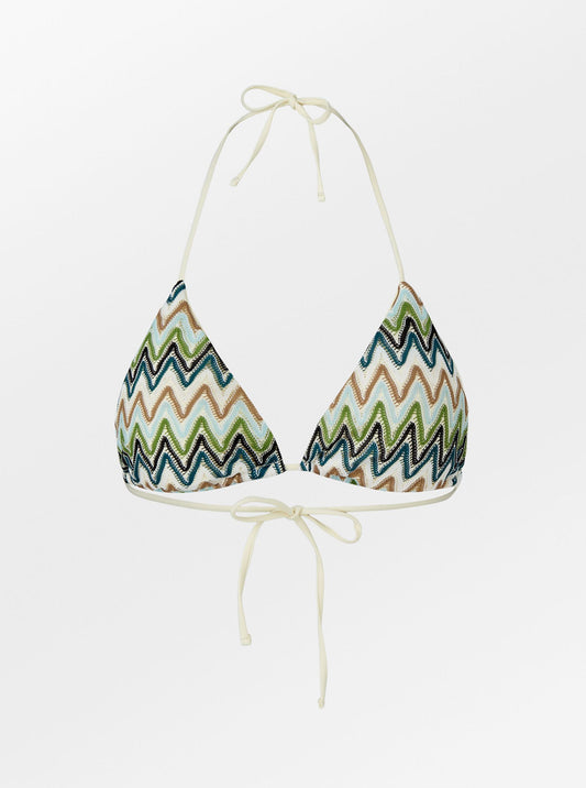 Becksöndergaard, Amber Bikini Top - White/Blue/Brown, swimwear, swimwear