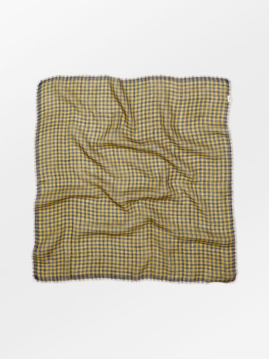 Becksöndergaard, Gingham Wica Scarf - Yellow Olive, scarves, scarves, scarves