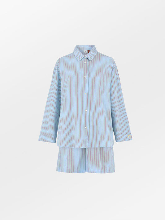 Becksöndergaard, Stripel Shirt+Shorts - Cashmere Blue, archive, mid season sale, mid season sale, archive