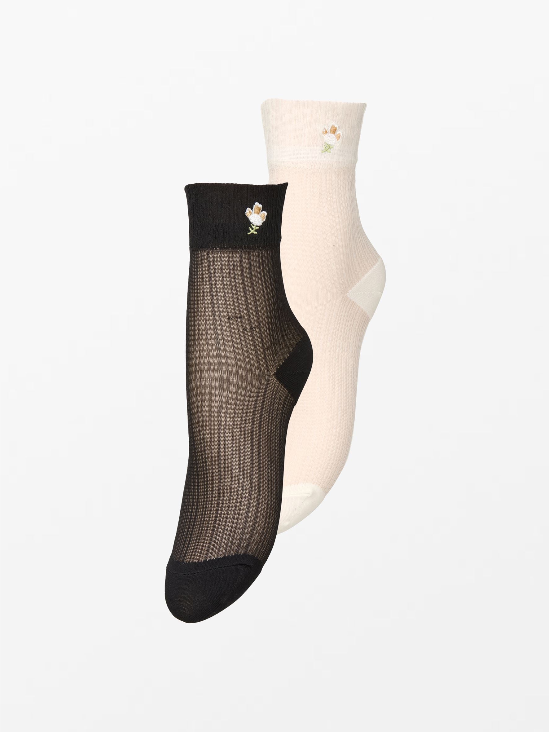 Floral Sheer Sock 2 Pack Socks Becksöndergaard.dk