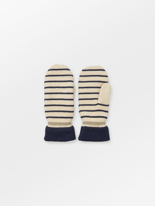 Thin Striped Emerald Mittens Clothing Becksöndergaard.dk