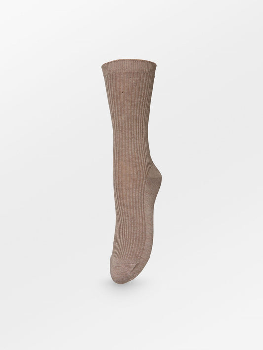 Telma Solid Strømpe - Beige Socks Becksöndergaard.dk   