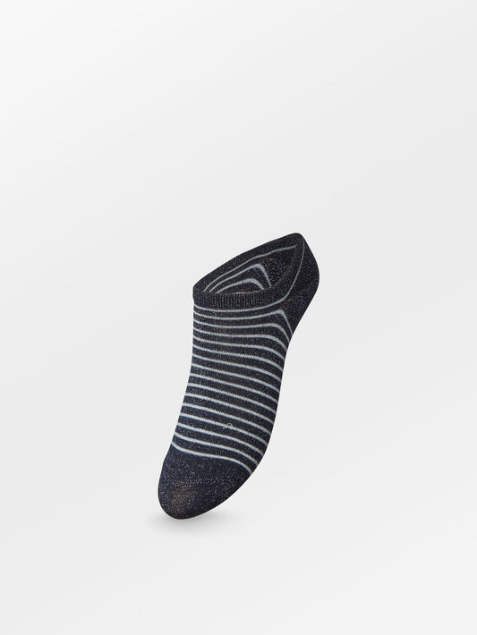 Stripe Glitter Sneakie Sock Socks Becksöndergaard.dk