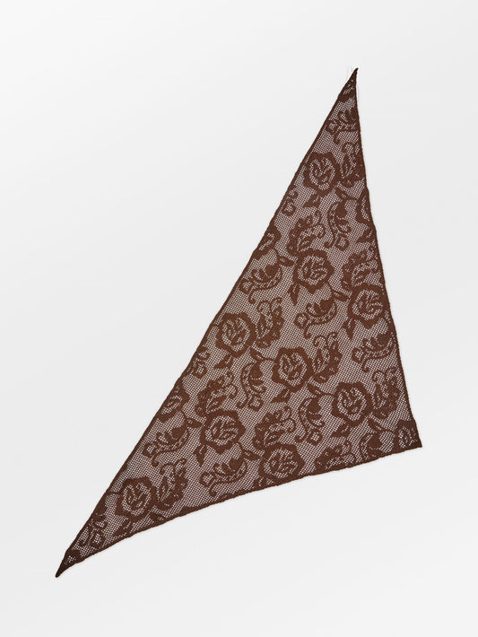 Becksöndergaard, Croflora Triangle Scarf - Hot Fudge Brown, scarves, scarves, scarves, scarves