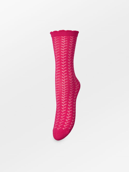 Becksöndergaard, Leofa Cotta Sock - Carmine Pink, socks, sale, sale, socks, noos, black week, black week, noos