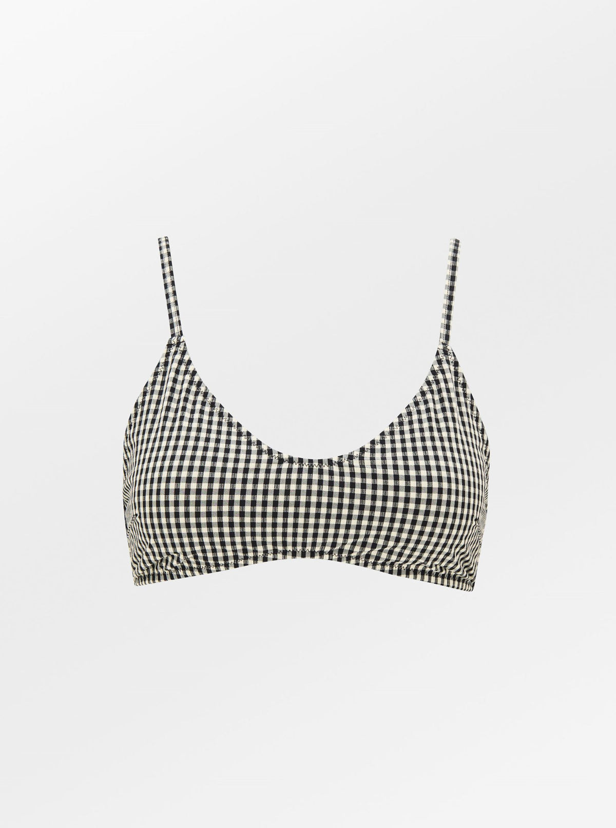 Becksöndergaard, Gingham Bima Bikini Top - Black/Off-White, clothing