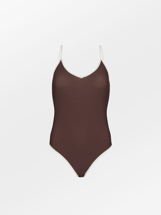 Becksöndergaard, Contrast Bea Swimsuit - Hot Fudge Brown, swimwear, swimwear, noos, swimwear, black week, black week, noos