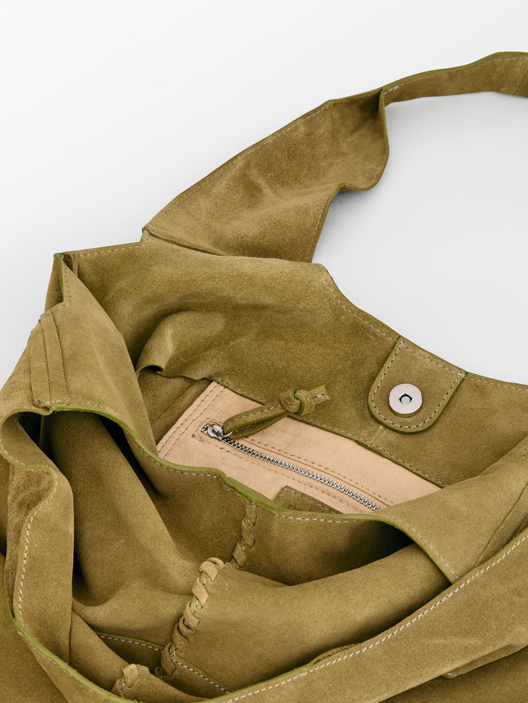 Suede Demi Bag - Grøn OneSize Becksöndergaard.dk