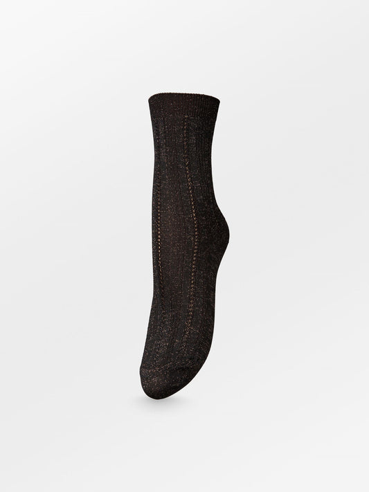 Becksöndergaard, Glitter Drake Sock - Hot Fudge Brown, socks, socks, noos, black week, black week, noos