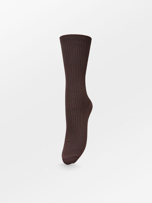 Becksöndergaard, Telma Solid Sock - Hot Fudge Brown, socks, archive, archive, sale, sale, socks, black week, black week