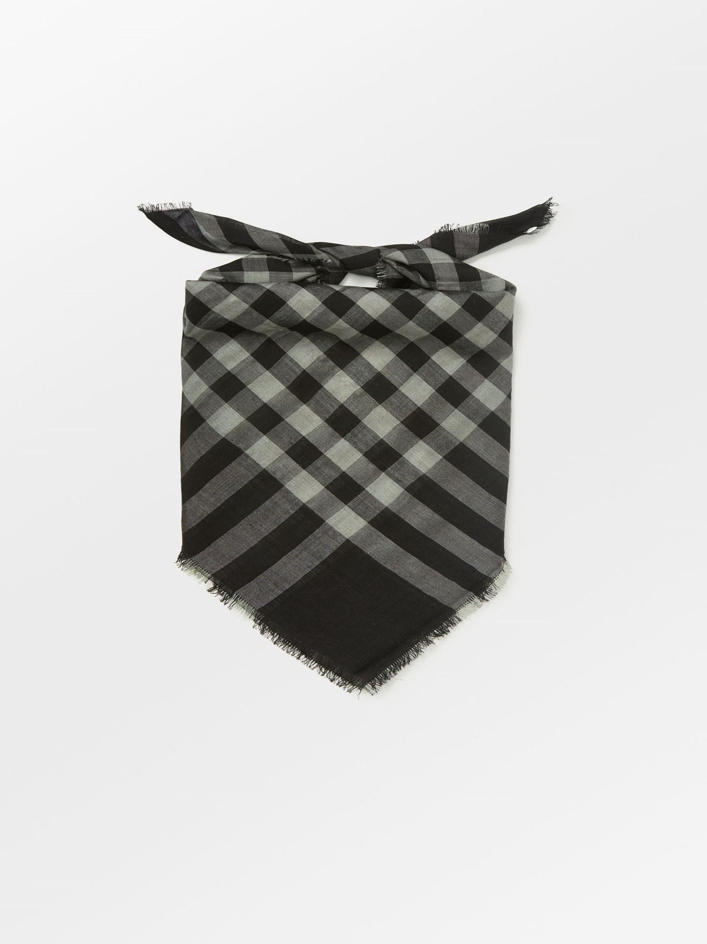 Becksöndergaard, Check Siw Scarf - Black, struct - slet produkter