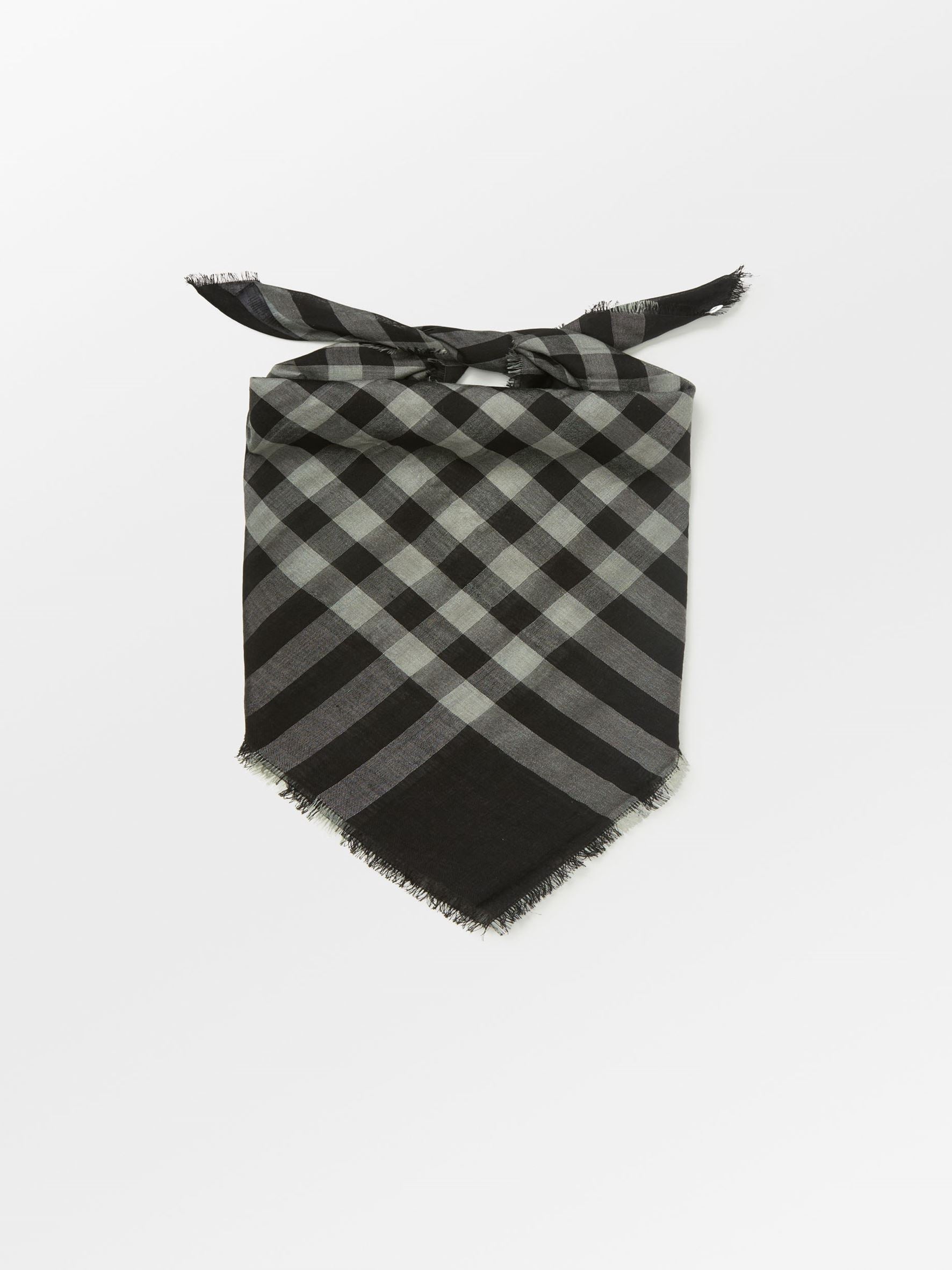 Becksöndergaard, Check Siw Scarf - Black, struct - slet produkter