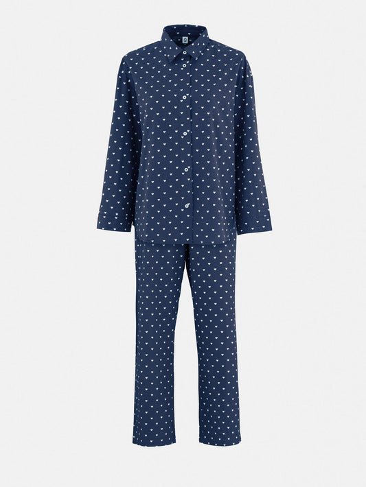 Becksöndergaard, Hearts Pyjamas Set - Navy/Off-white, pyjamas, pyjamas