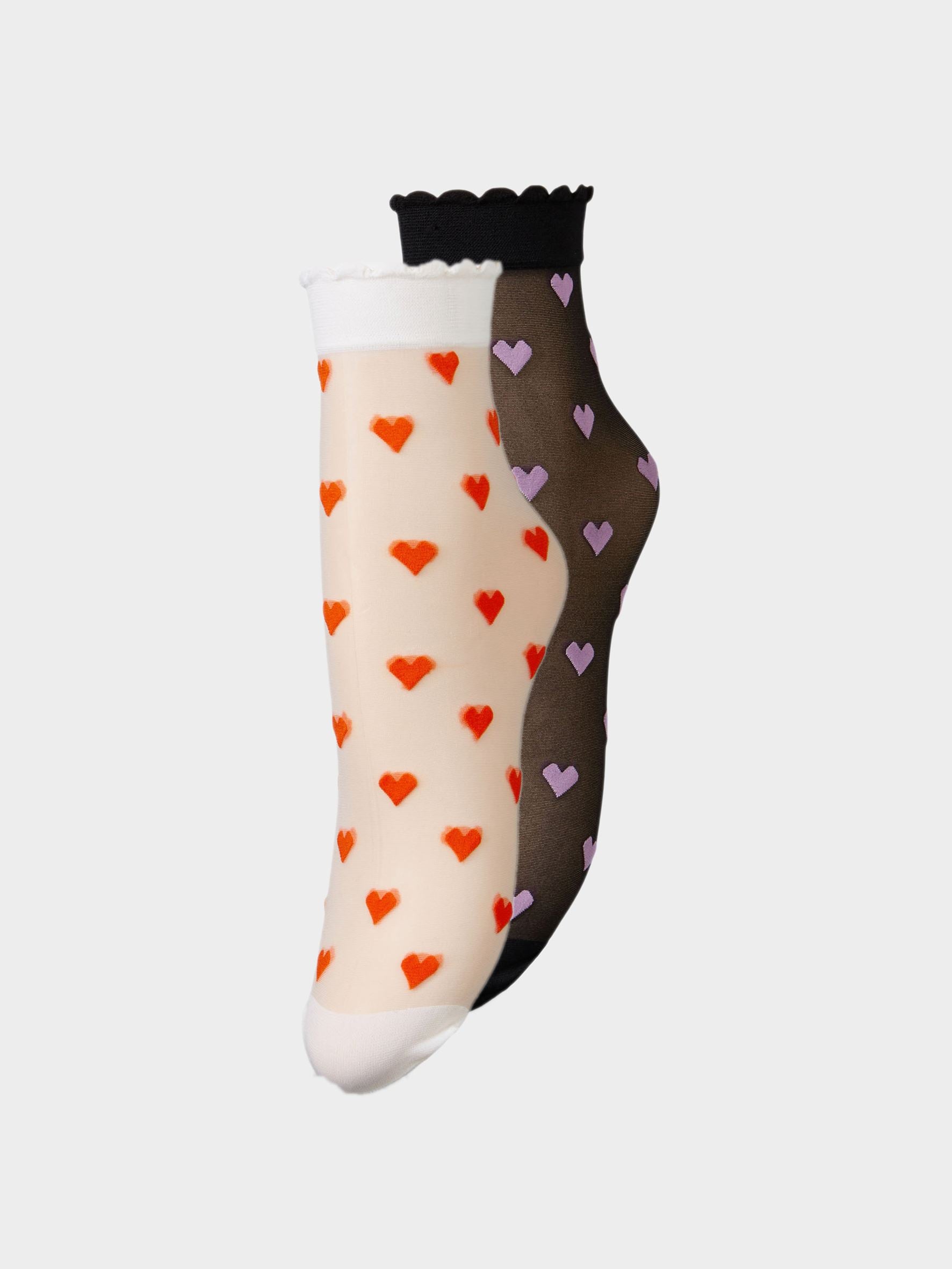 Dagmar Hearts Sock 2 pack OneSize Becksöndergaard.dk   