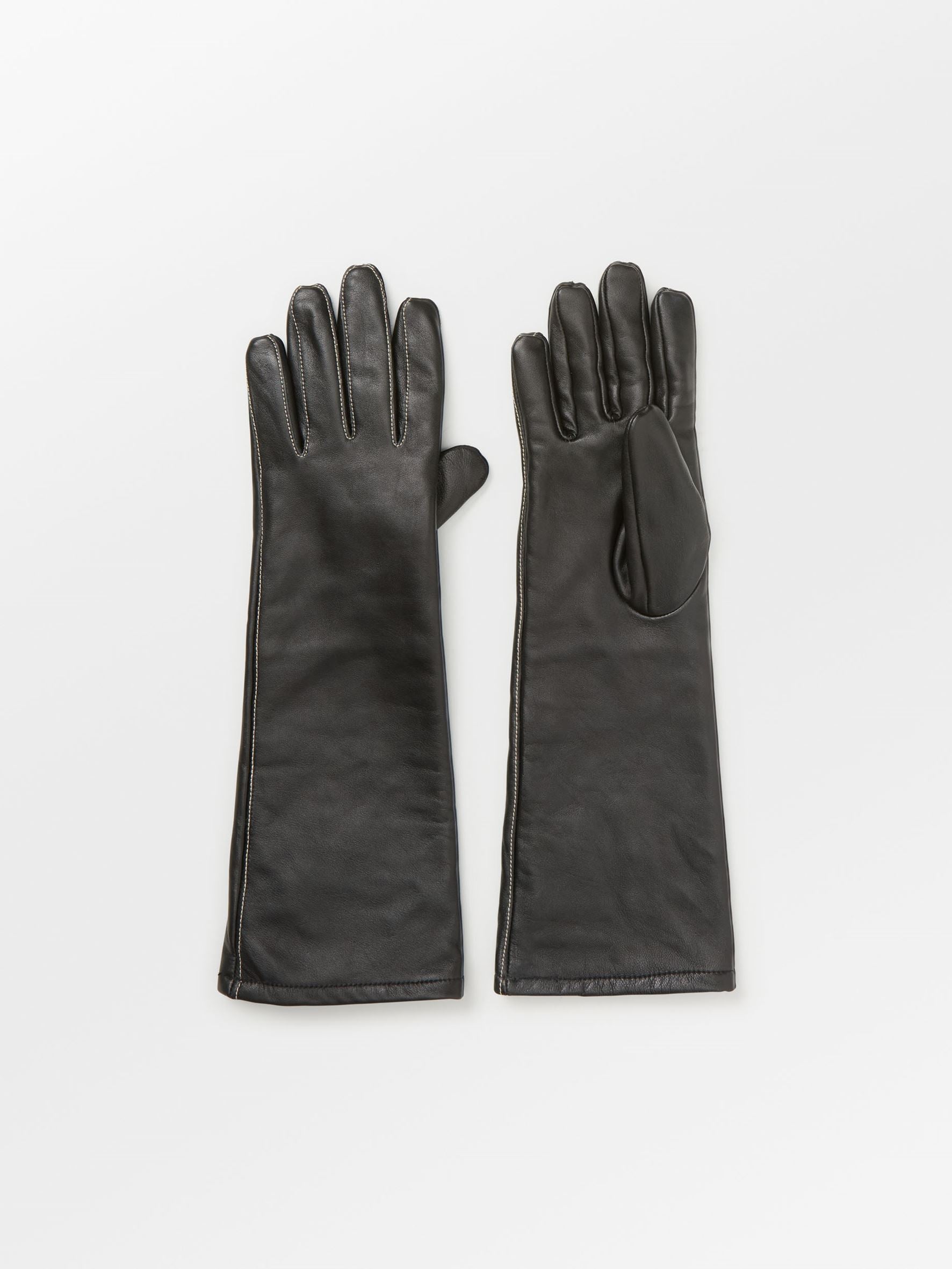 Becksöndergaard, Long Smooth Leather Gloves - Black, accessories, accessories, black week, black week