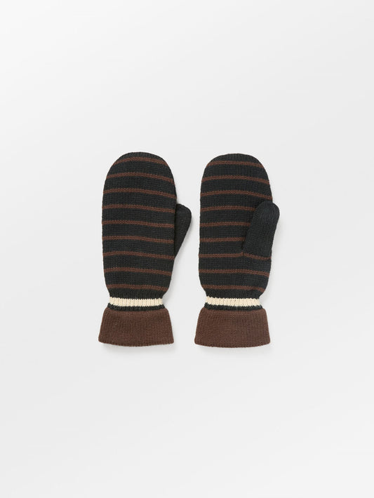 Thin Striped Emerald Mittens Clothing Becksöndergaard.dk