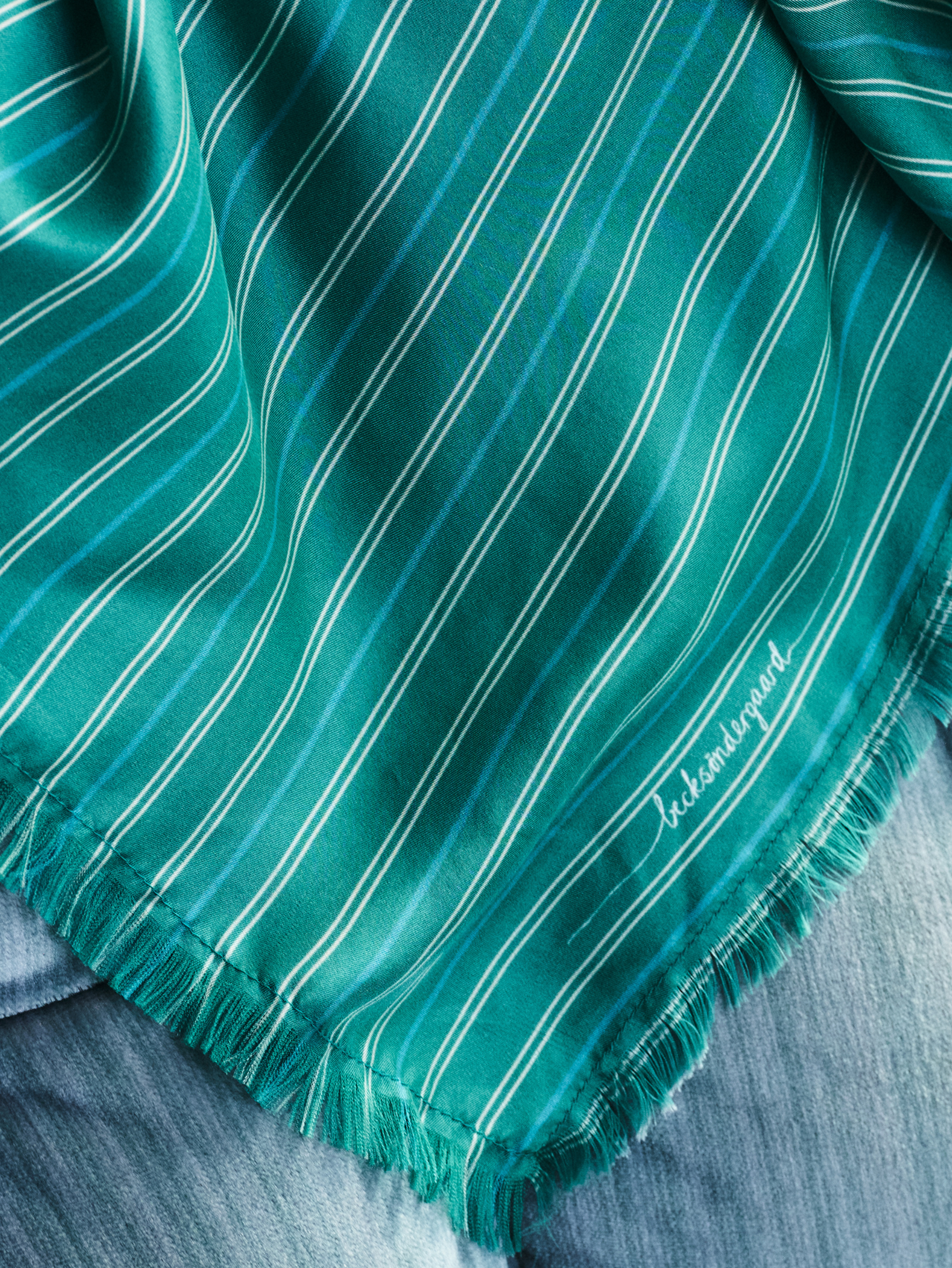 Becksöndergaard, Strifilia Sia Scarf - Bottle Green, scarves, scarves, archive, archive, scarves, scarves, black week, black week