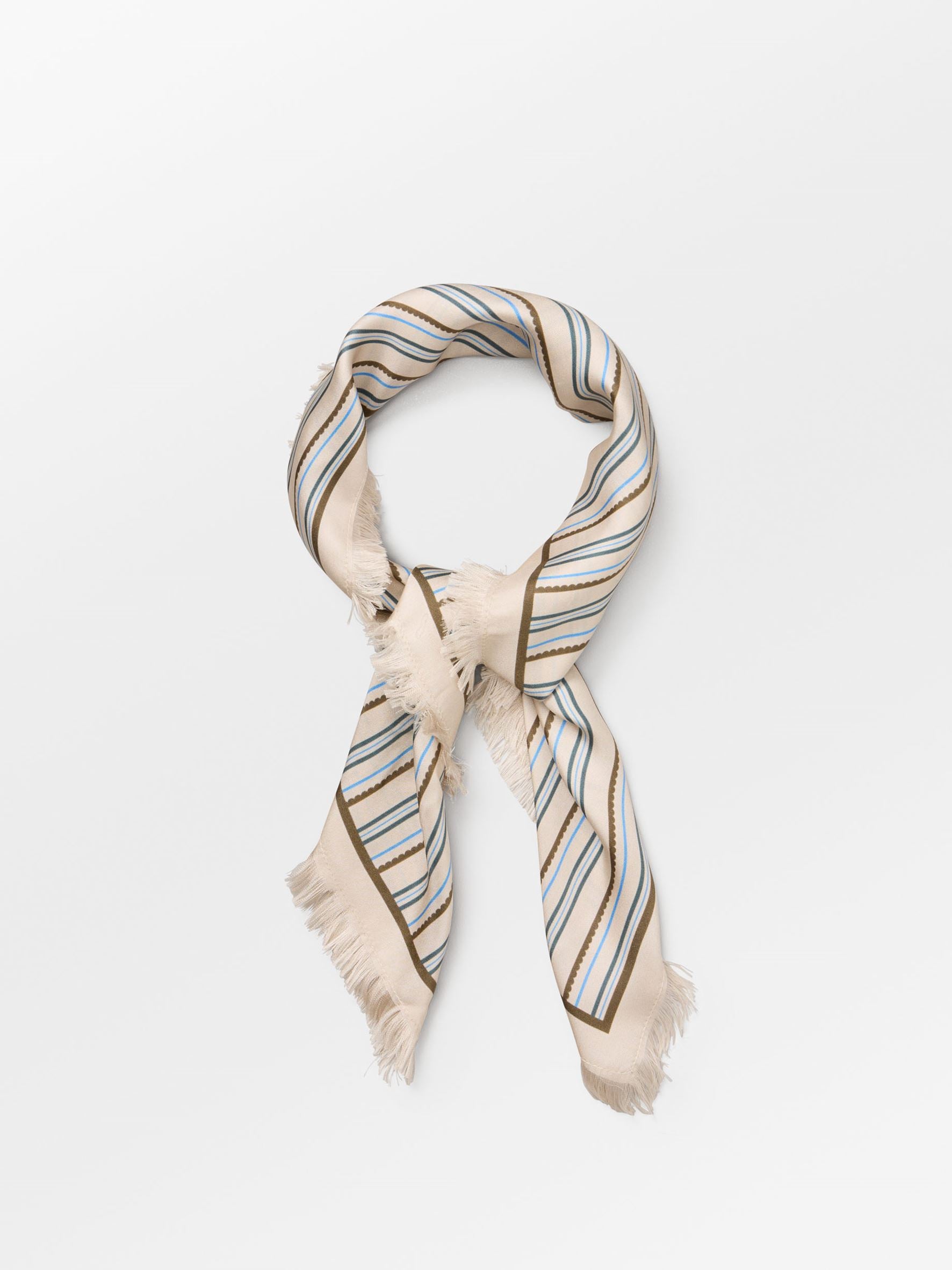 Becksöndergaard, Scallopia Striped Sia Scarf - Birch White, scarves, scarves, scarves, scarves