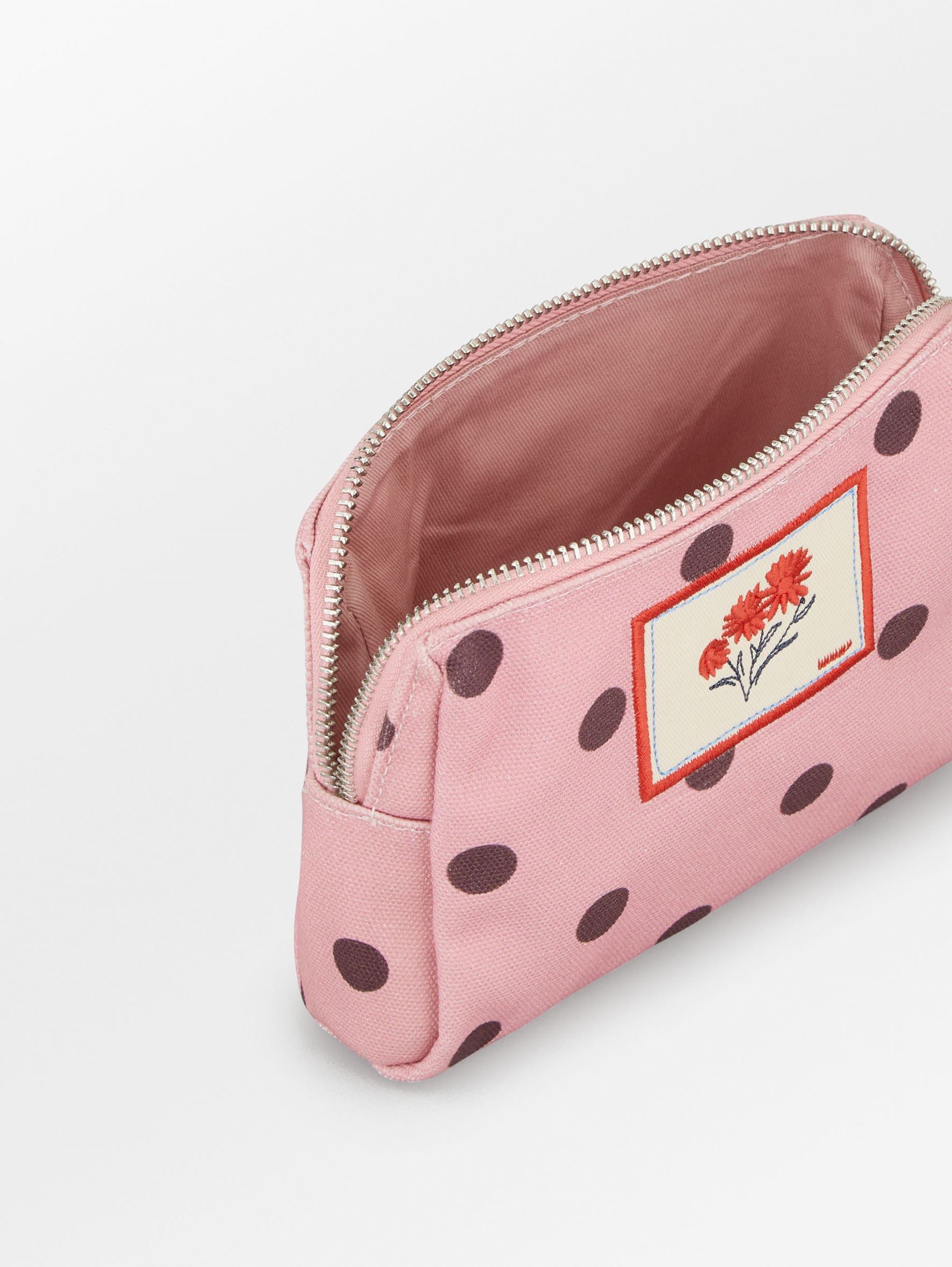 Becksöndergaard, Polka Canvas Pouch Bag - Pink Nectar , mid season sale, mid season sale, mid season sale, homewear