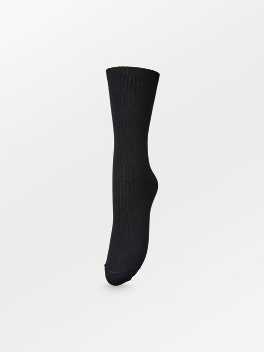 Telma Solid Strømpe - Sort Socks Becksöndergaard.dk   