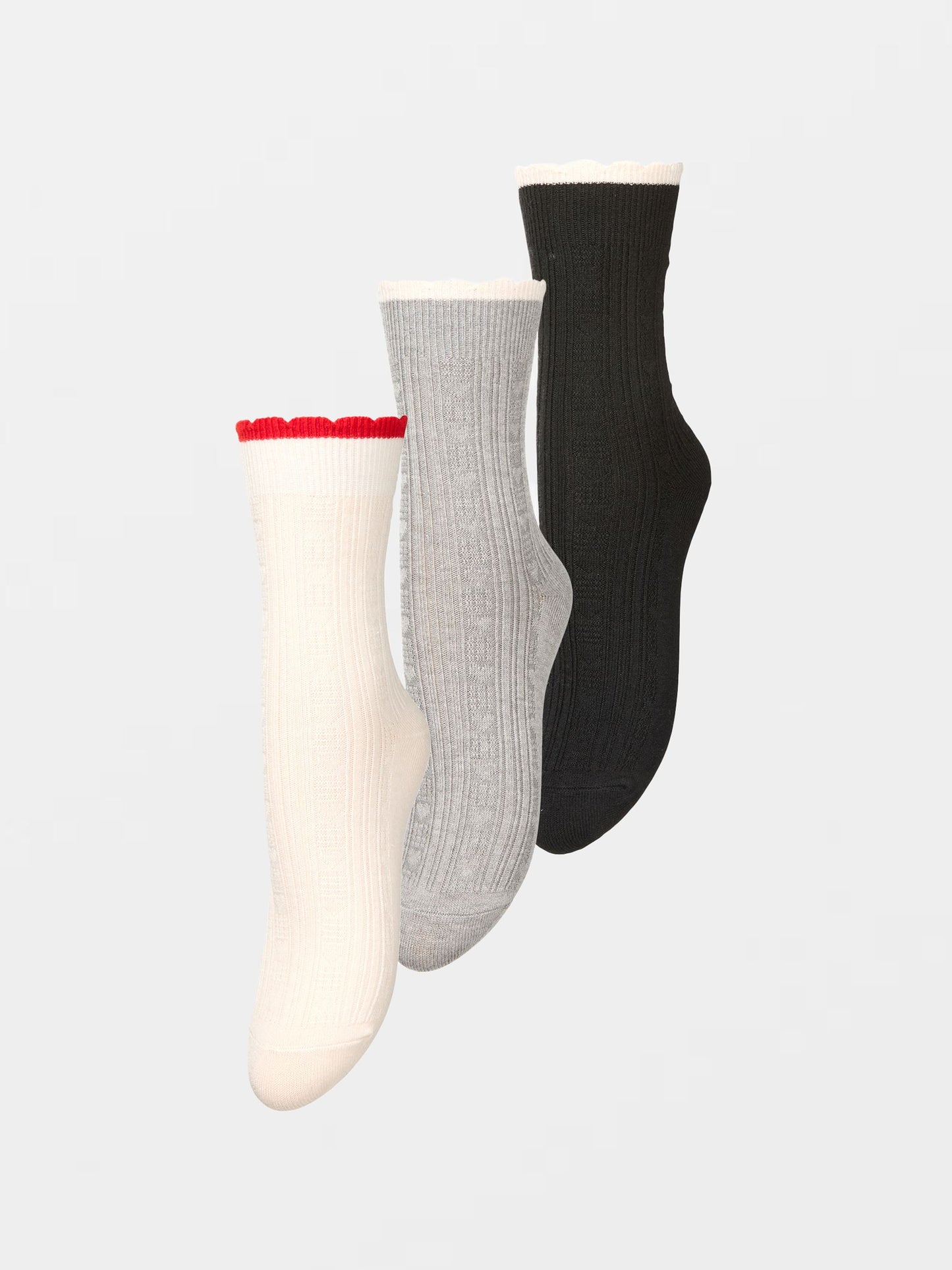 Scallop Sock 3 Pack Socks Becksöndergaard.dk