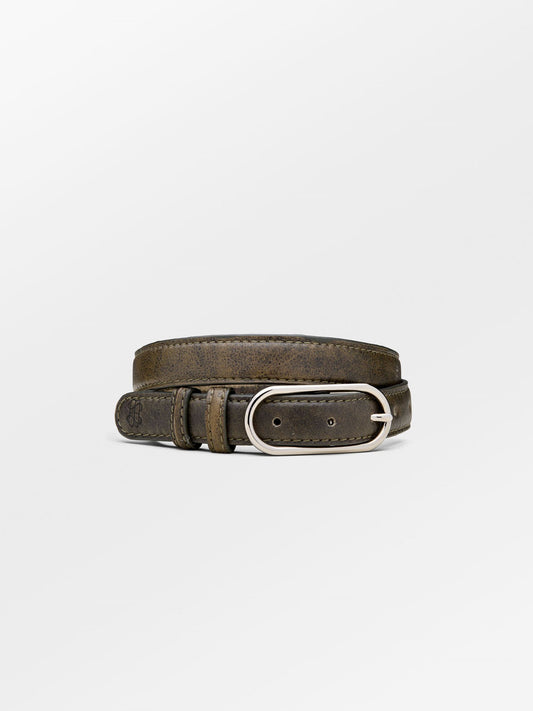 Crushed Slim Leather Belt Clothing Becksöndergaard.dk