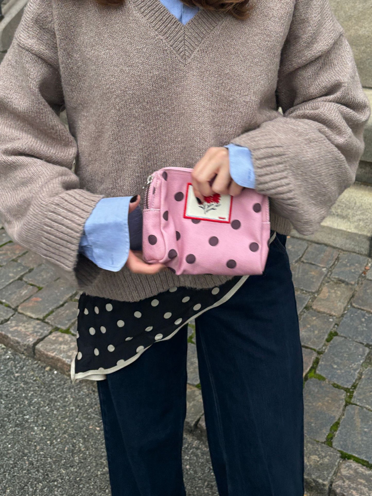 Becksöndergaard, Polka Canvas Pouch Bag - Pink Nectar , mid season sale, mid season sale, mid season sale, homewear