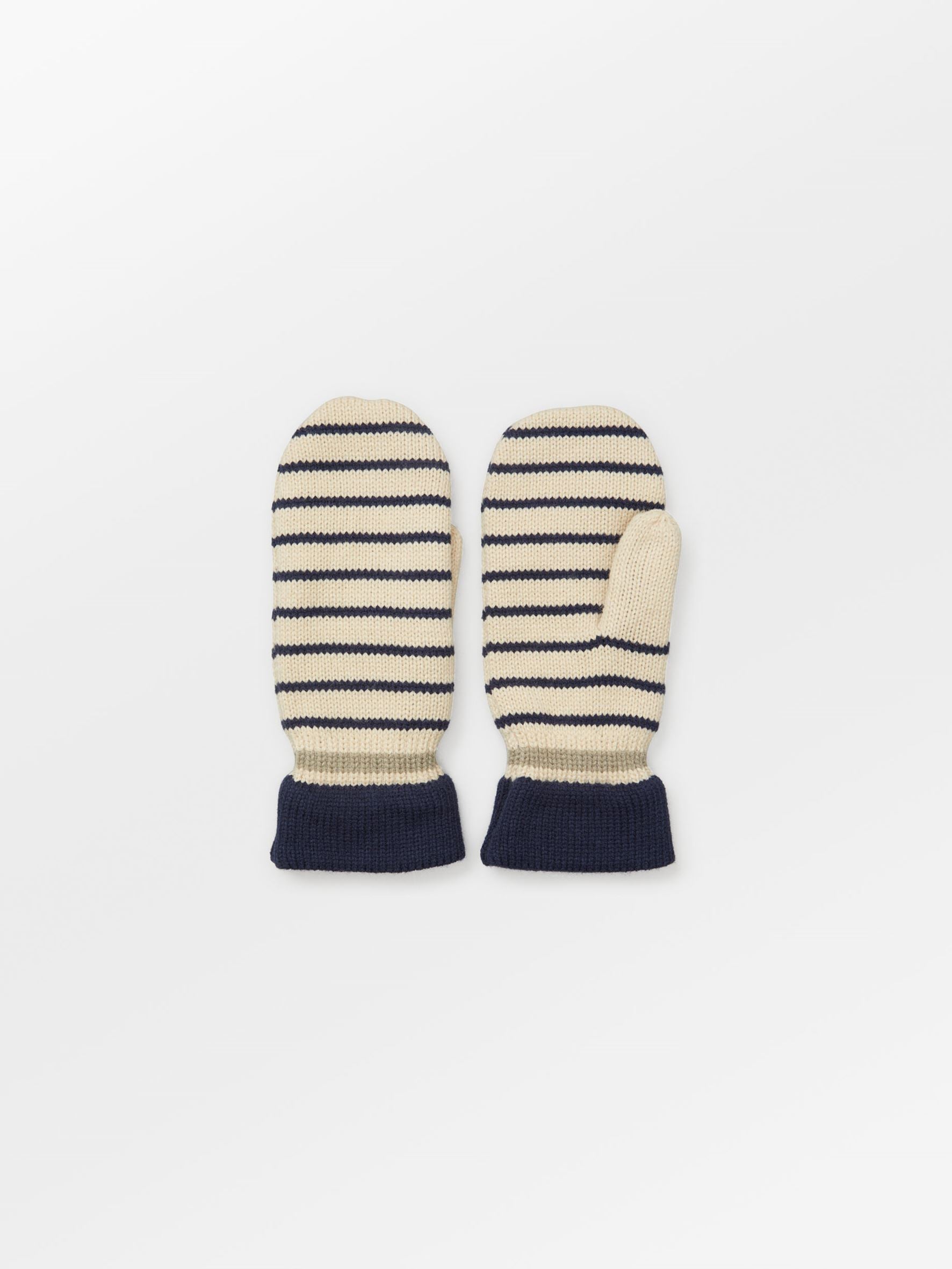 Thin Striped Emerald Mittens Clothing Becksöndergaard.dk