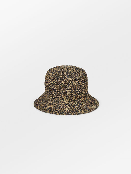 Florio Bell Bucket Hat - Sort/Natur Clothing Becksöndergaard.dk