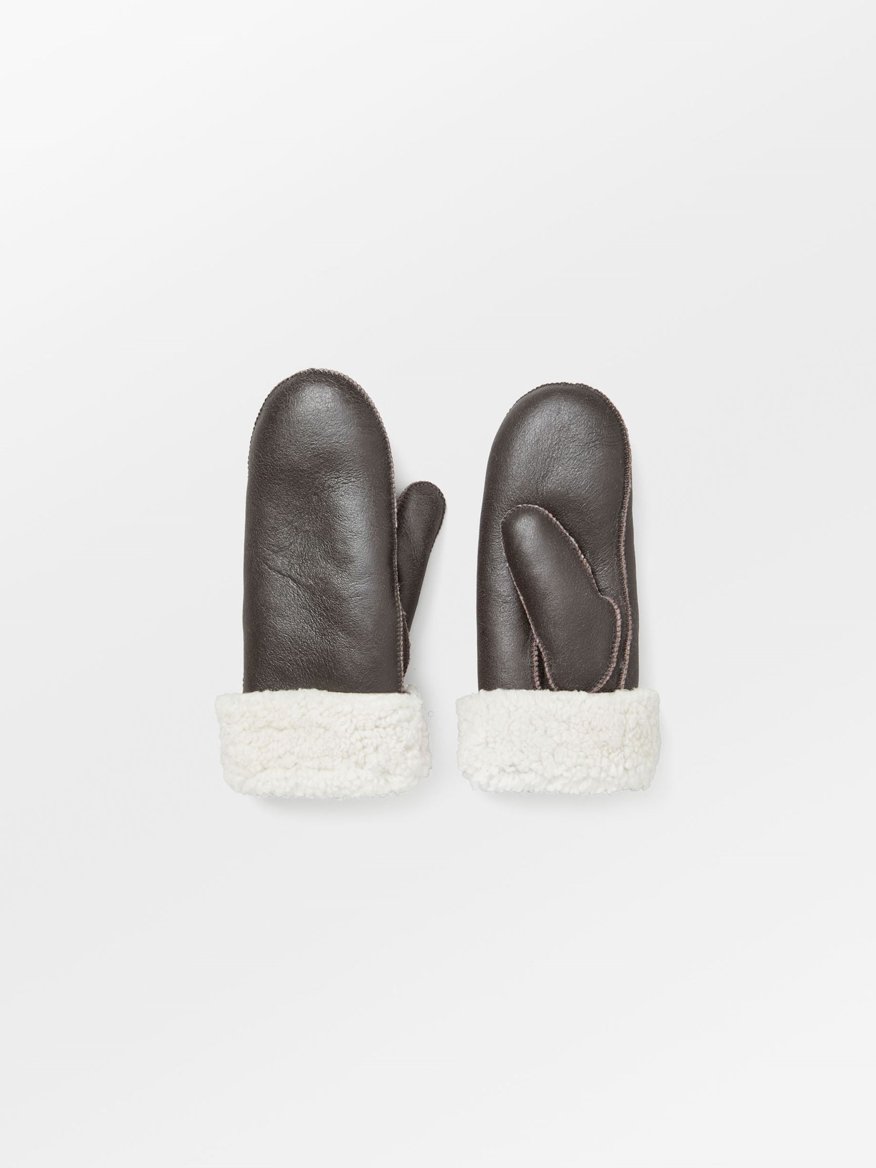 Doa Smooth Shearling Mitten Gloves Becksöndergaard.dk