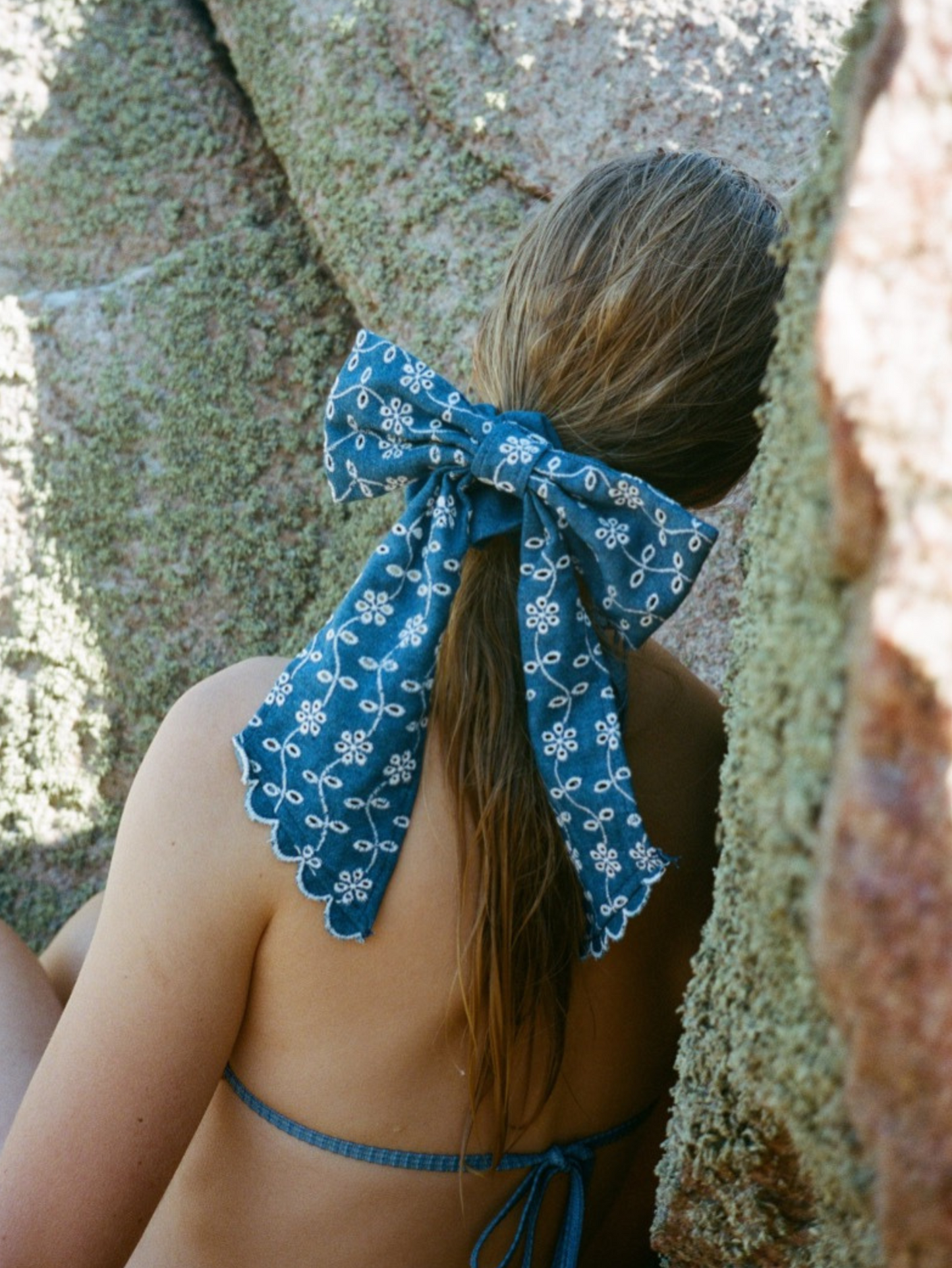 Angela Denim Bow Scrunchie OneSize Becksöndergaard.dk