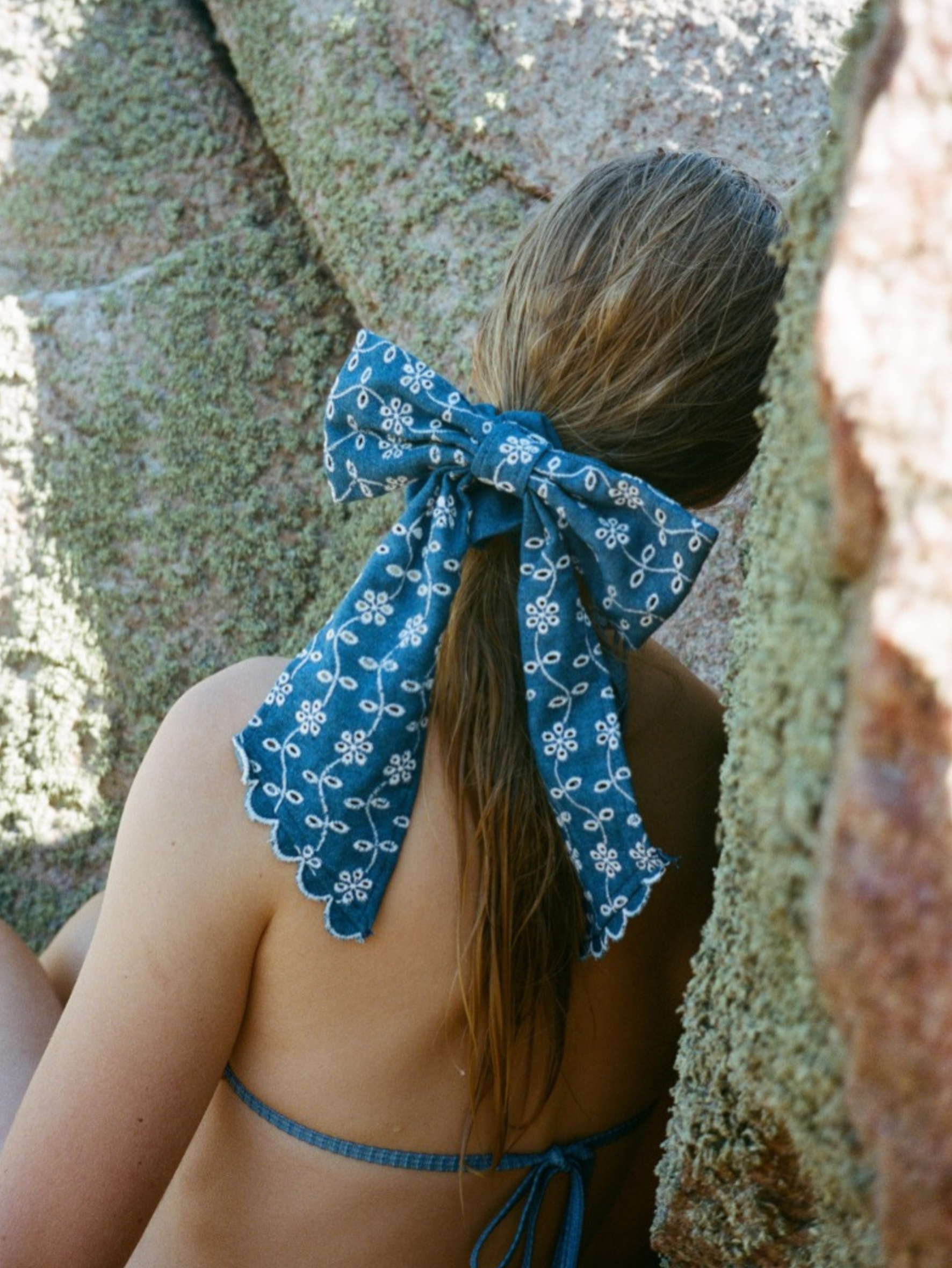 Angela Denim Bow Scrunchie OneSize Becksöndergaard.dk