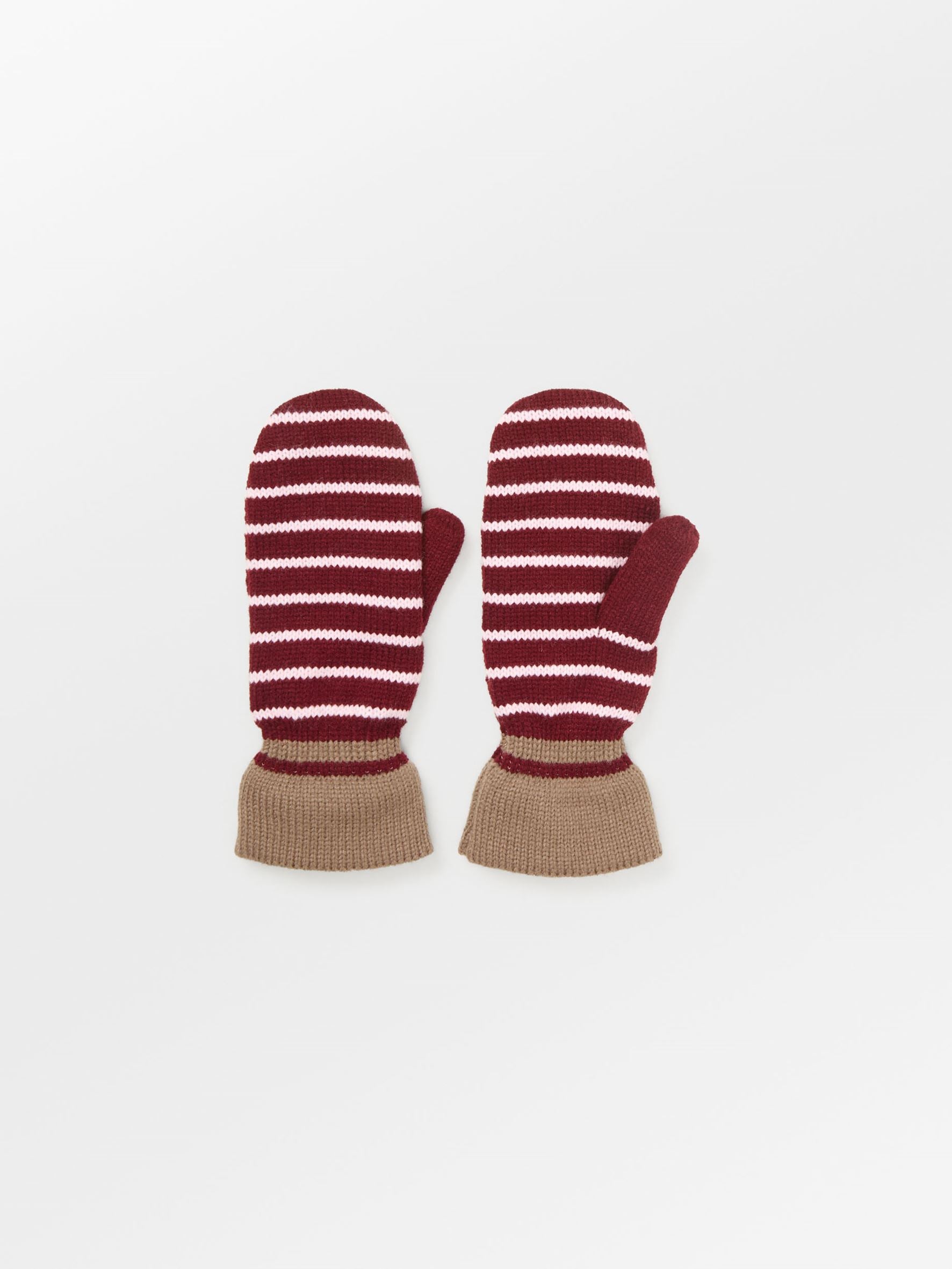Thin Striped Emerald Mittens Clothing Becksöndergaard.dk