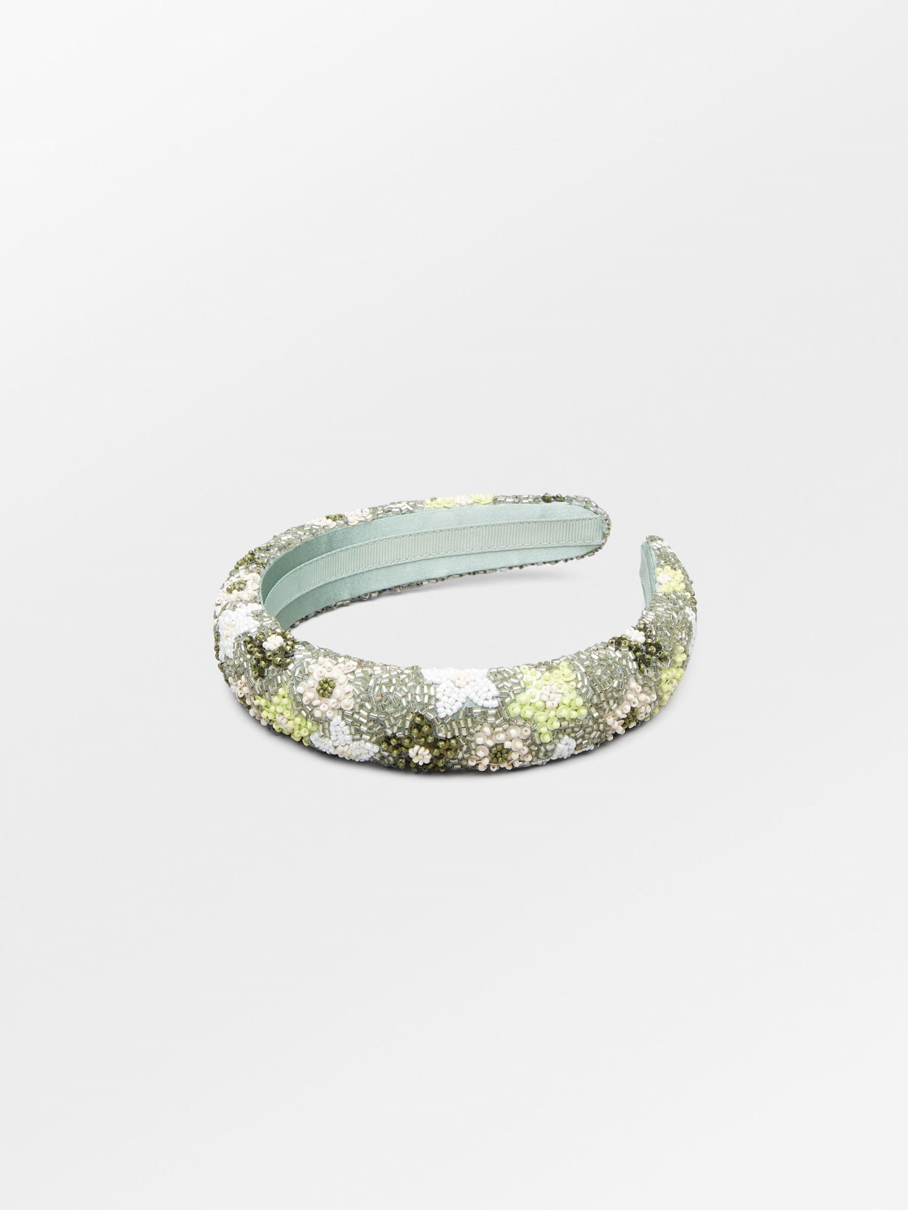 Becksöndergaard, Olina Wide Beaded Hairbrace - Sage Green, archive, archive, archive