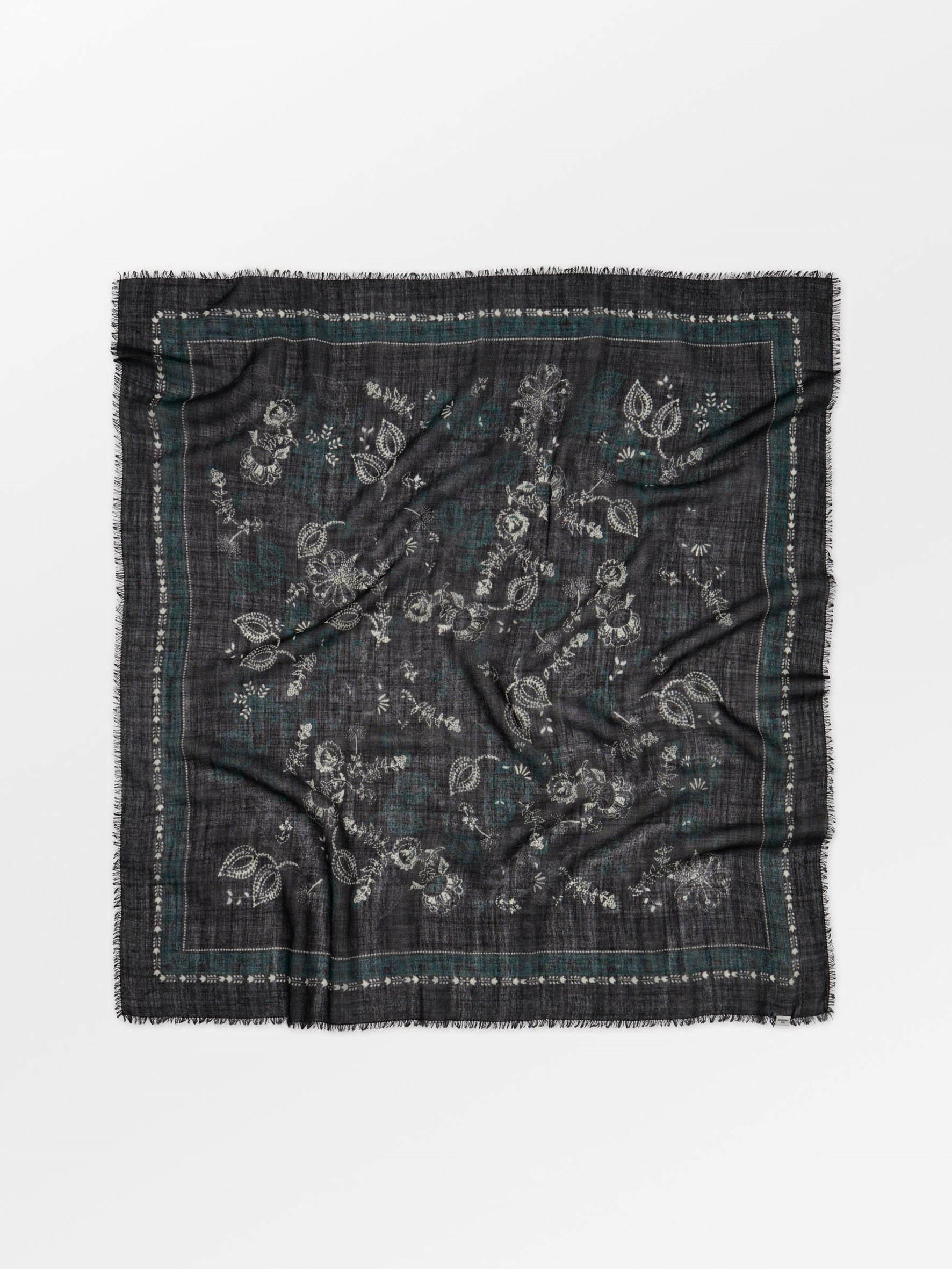 Becksöndergaard, Dotted Flora Woo Scarf - Black, scarves, scarves, scarves, scarves, scarves, black week, black week
