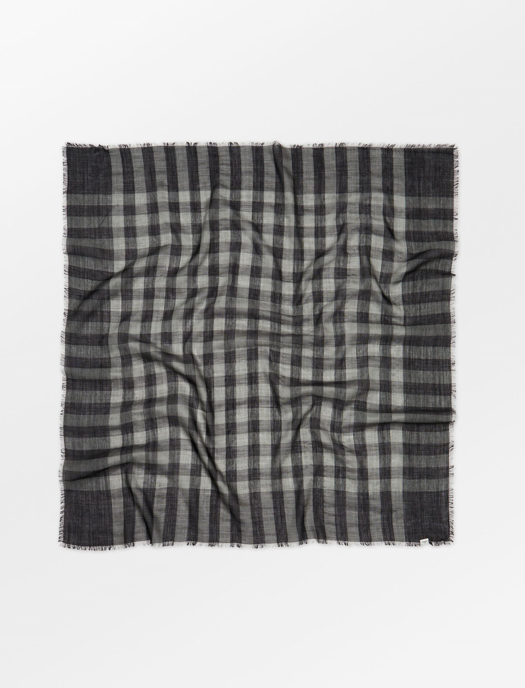 Becksöndergaard, Check Siw Scarf - Black, struct - slet produkter