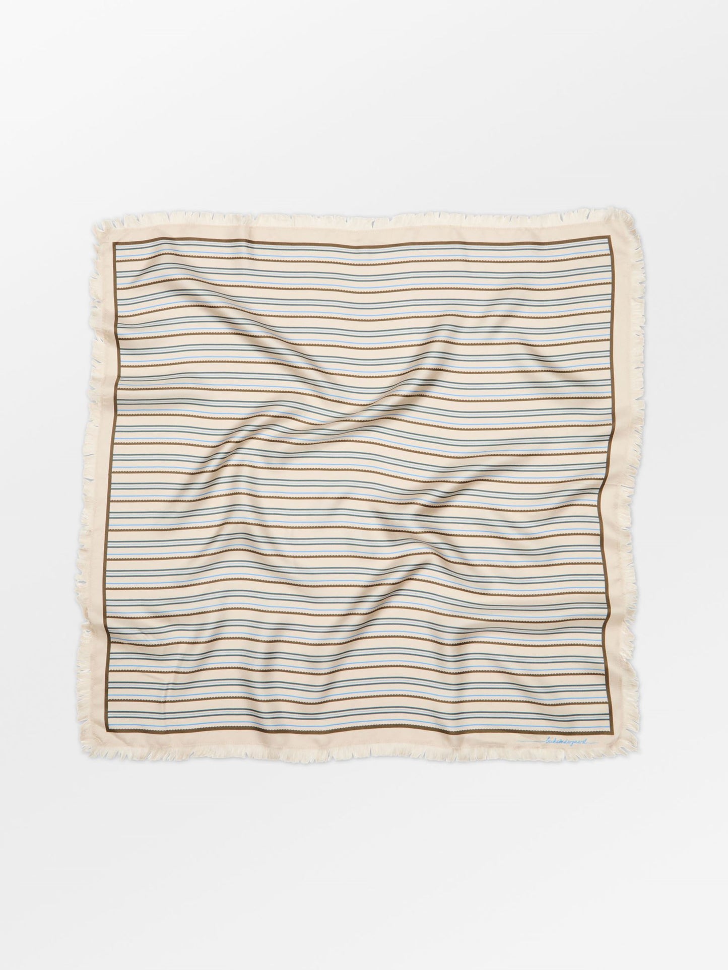 Becksöndergaard, Scallopia Striped Sia Scarf - Birch White, scarves, scarves, scarves, scarves