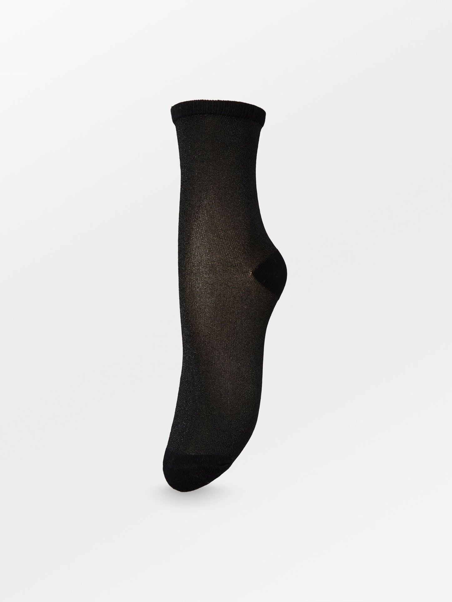 Dina Solid Glimmerstrømpe - Sort Socks Becksöndergaard.dk
