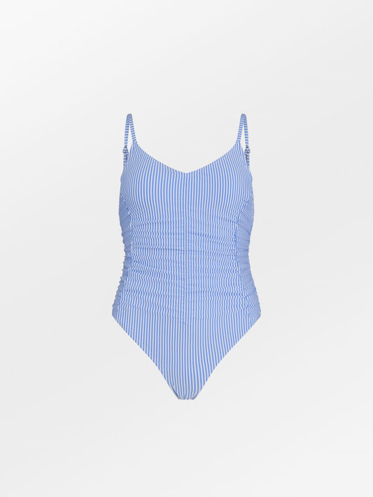 Becksöndergaard, Striba Gathered B Swimsuit - Provence Blue , swimwear, sale, sale, swimwear
