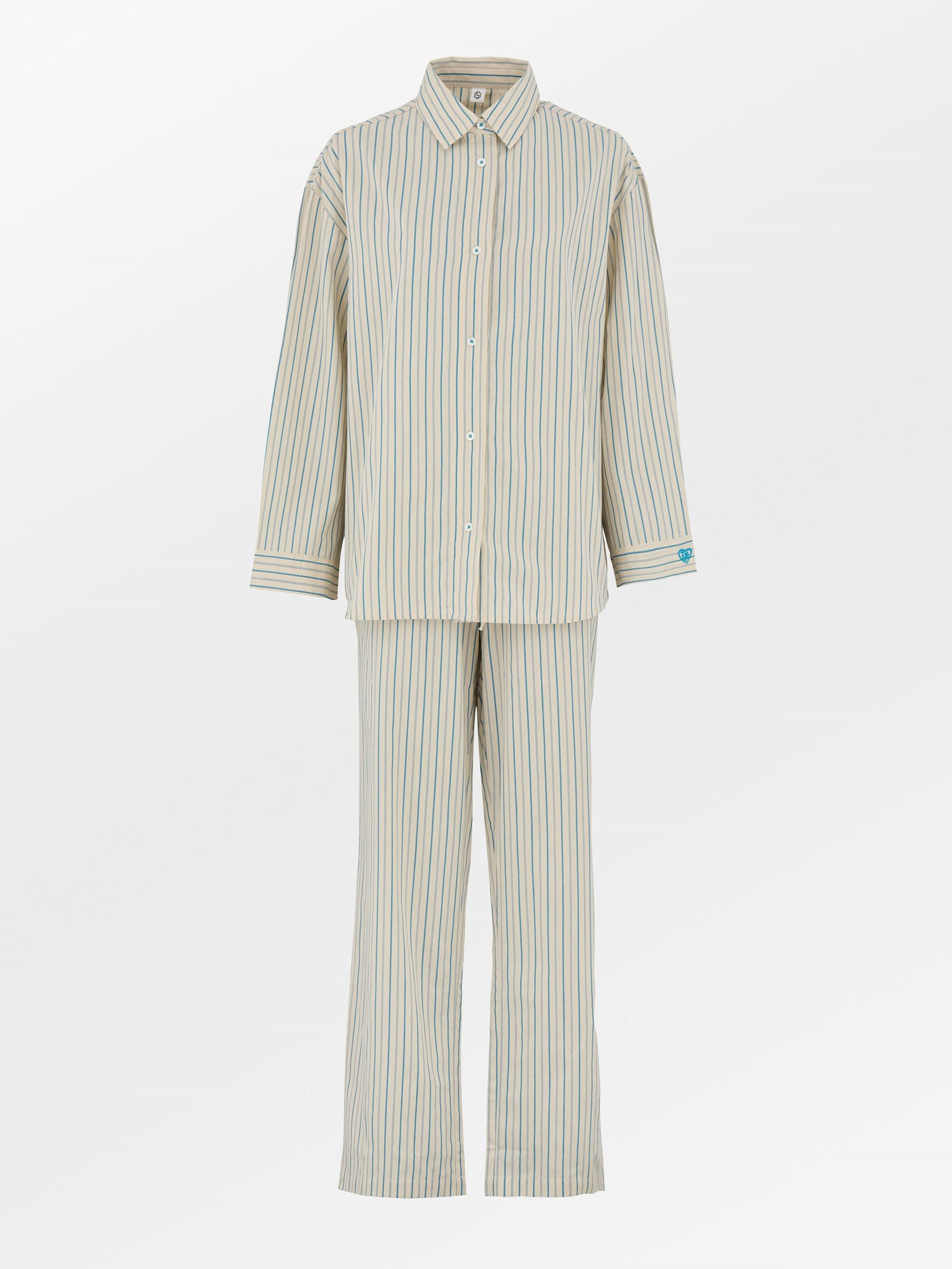 Becksöndergaard, Suri Pyjamas Set - Off-White/Blue, homewear, sale, homewear, sale, gifts, black week, black week