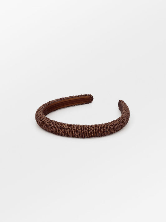Becksöndergaard, Solid Slim Beaded Hairbrace - Acorn Brown, accessories, accessories, archive, archive, accessories, archive, noos, black week, black week, noos